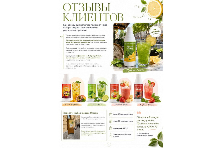 Как кафе увеличило продажи лимонадов с 10 до 70 напитков в день Как кафе увеличило продажи лимонадов с 10 до 70 напитков в день