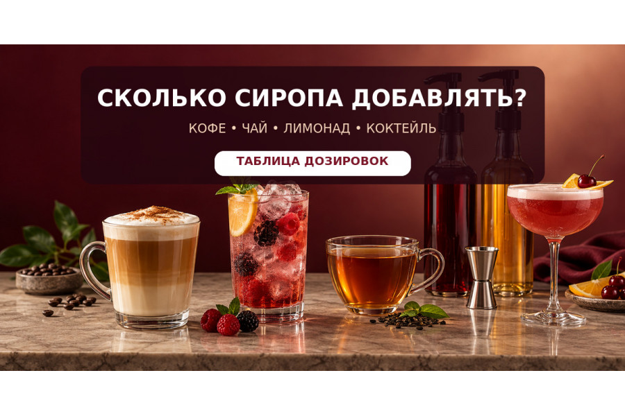 Сколько сиропа добавлять в кофе, лимонад, чай и коктейль Сколько сиропа добавлять в кофе, лимонад, чай и коктейль
