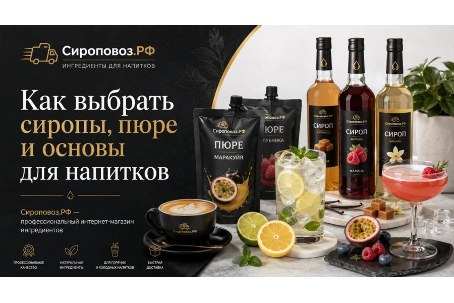 Как выбрать сиропы, пюре и основы для кофе, коктейлей и лимонадов
